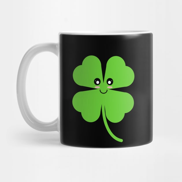 Cute Lucky Shamrock in Black by Kelly Gigi